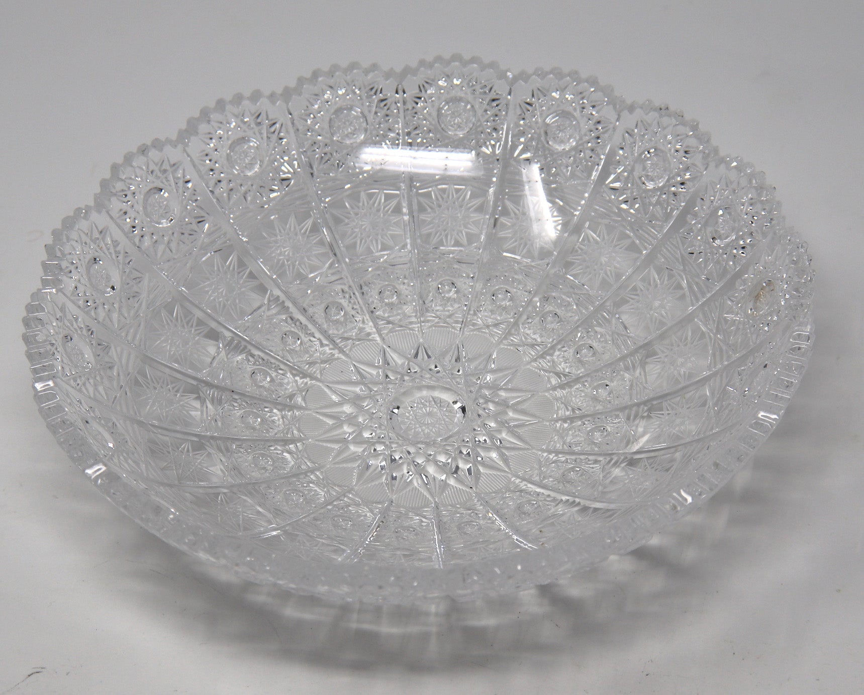 Hand Cut Round Crystal Candy Dish
