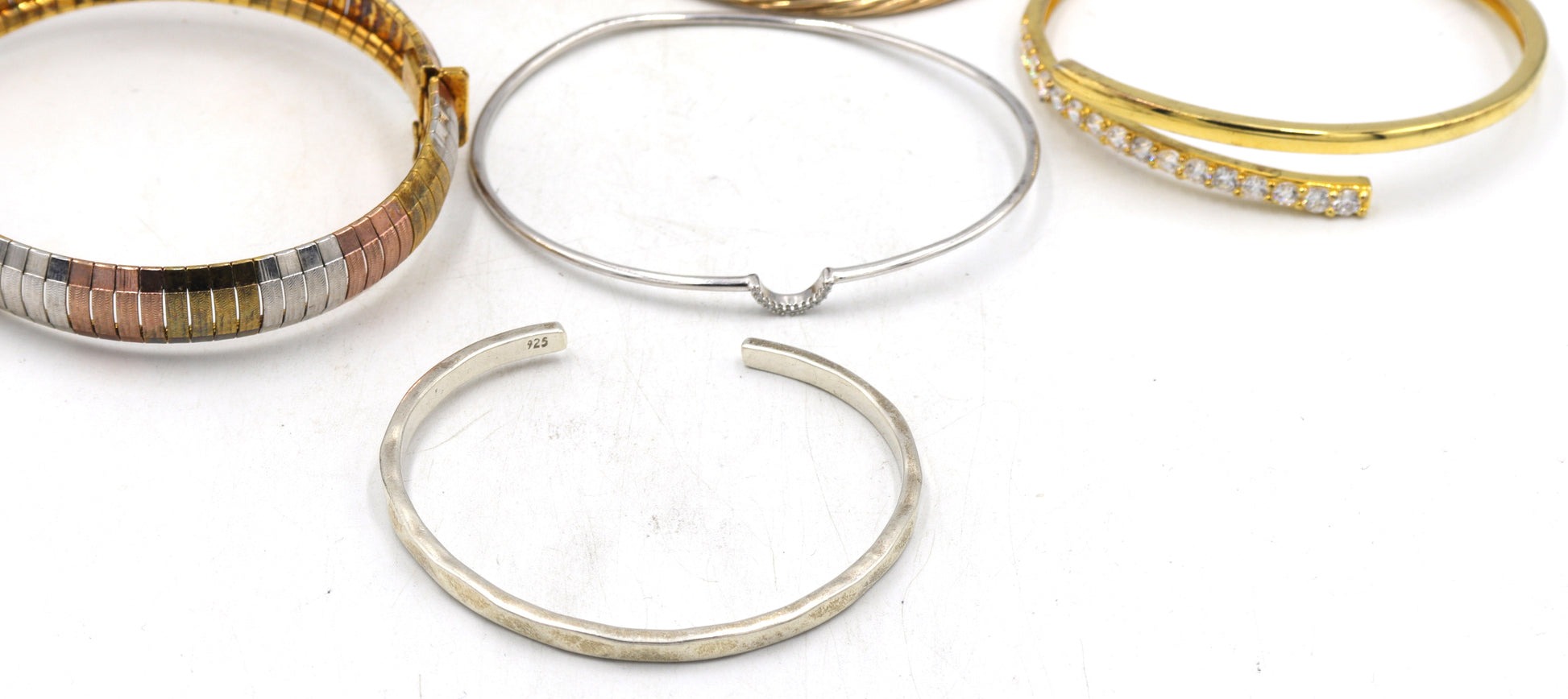 Group lot of Vintage 925 sterling silver bangles