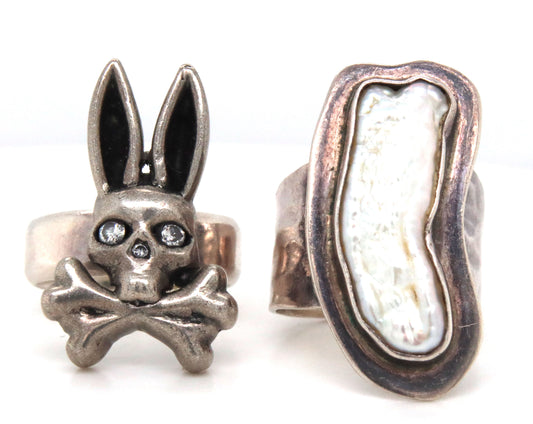 Lot of 2 Vintage 925 sterling silver rings