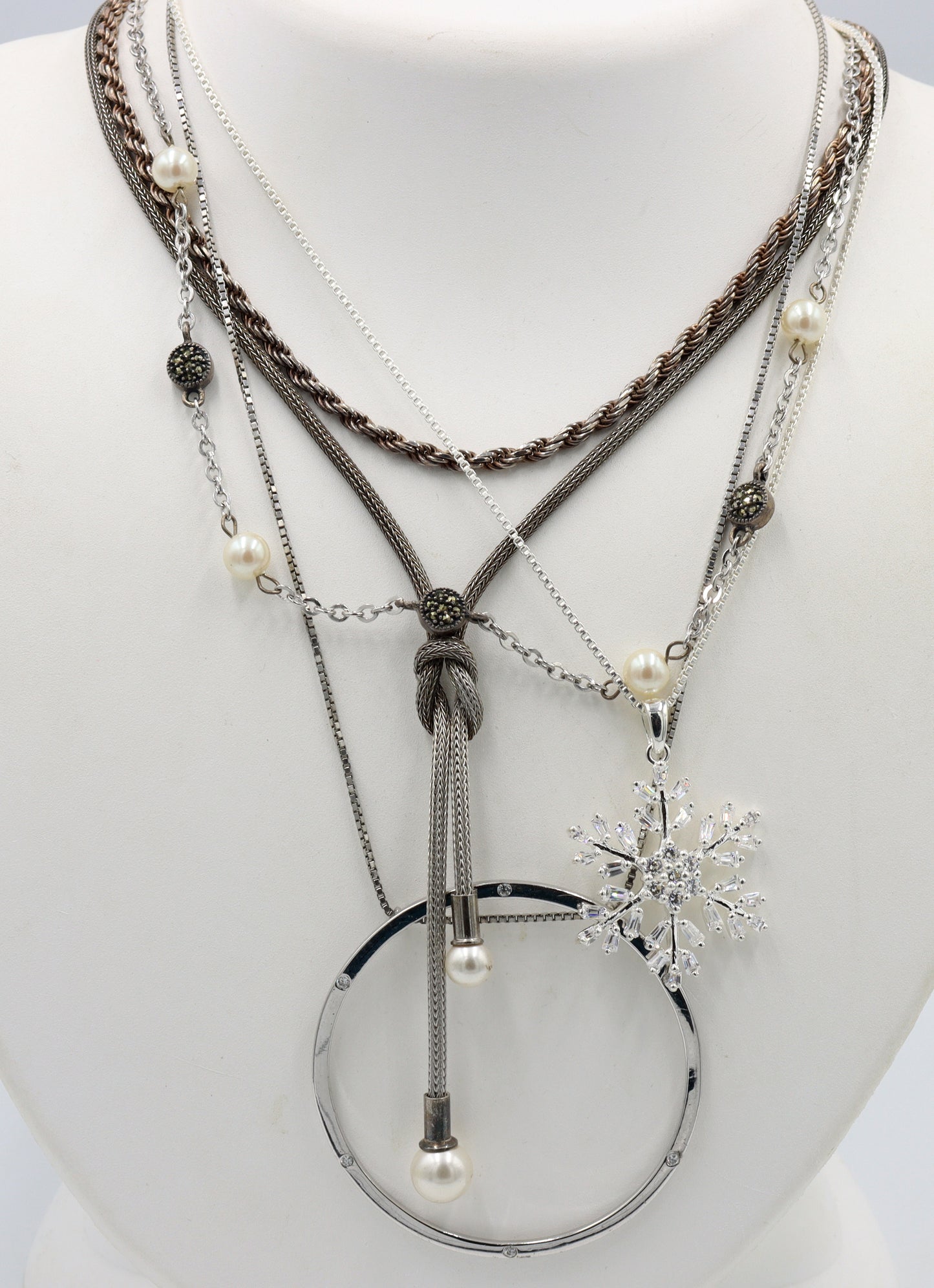 Group lot of 5 Vintage 925 sterling silver necklaces