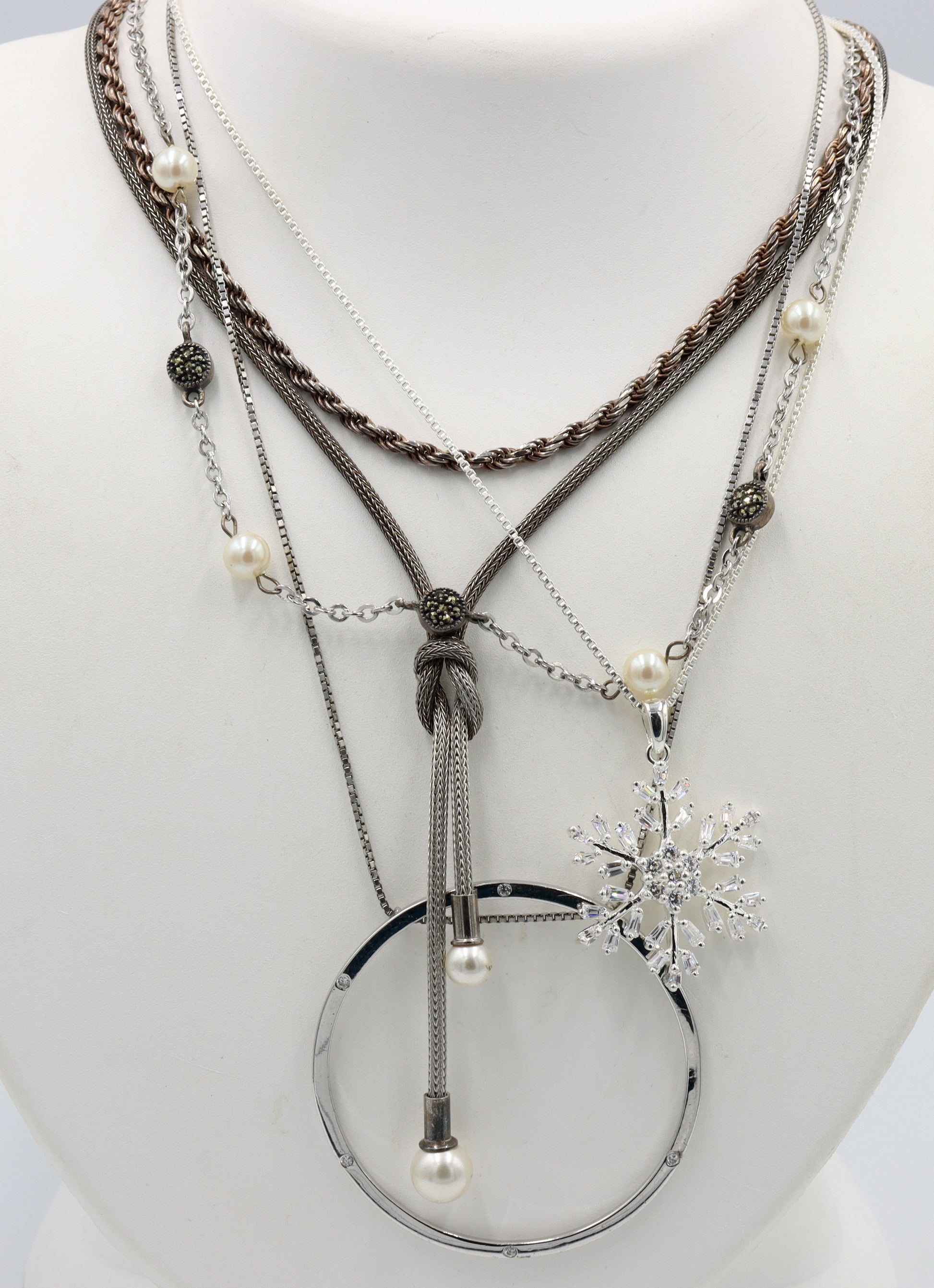 Group lot of 5 Vintage 925 sterling silver necklaces