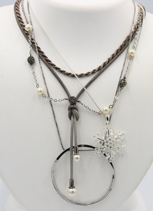 Group lot of 5 Vintage 925 sterling silver necklaces