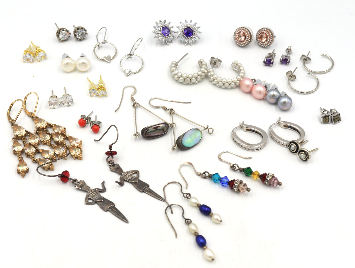 Group lot of Vintage 925 sterling silver earrings