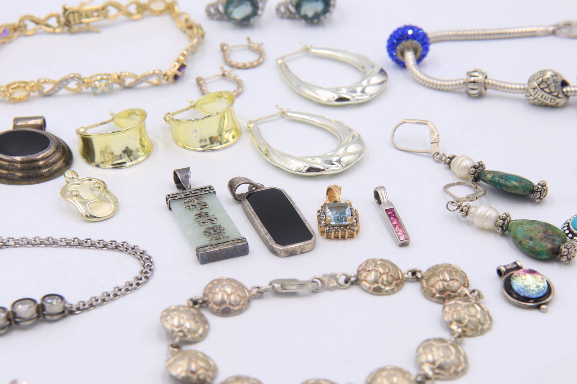 Group Lot of Vintage 925 Sterling Silver Miscellaneous Jewelry