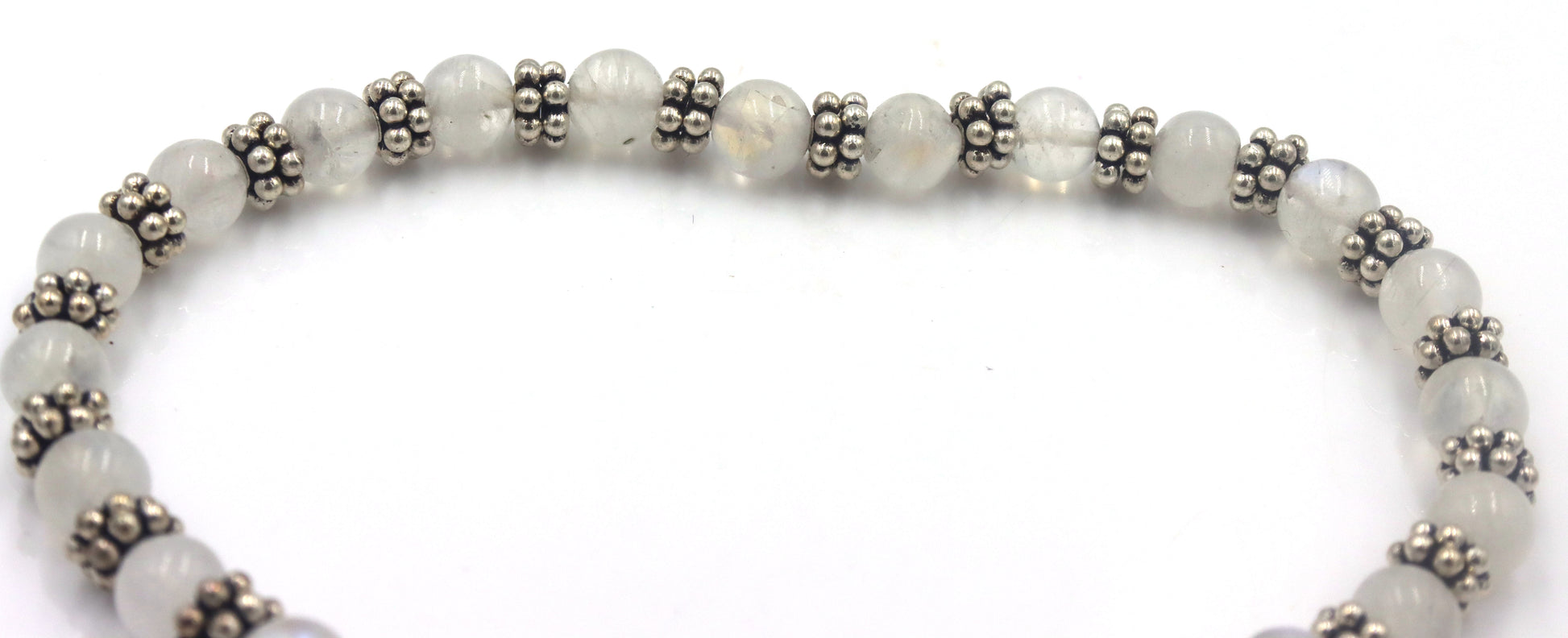 Pearl and silver beaded bracelet
