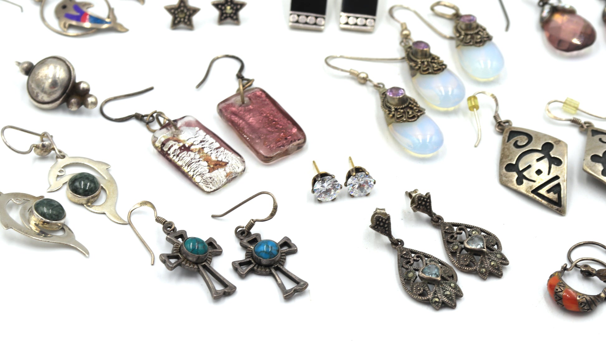 Group lot of Vintage 925 sterling silver earrings
