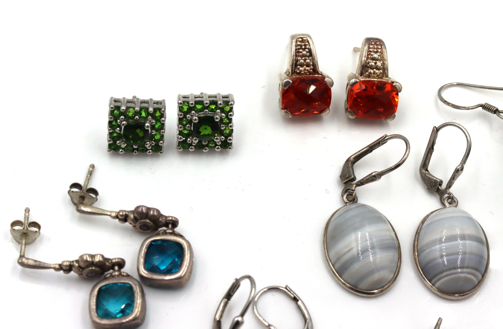 Group lot of Vintage 925 sterling silver earrings