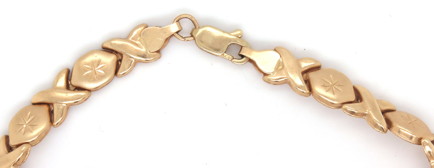 14kt Yellow gold X link bracelet