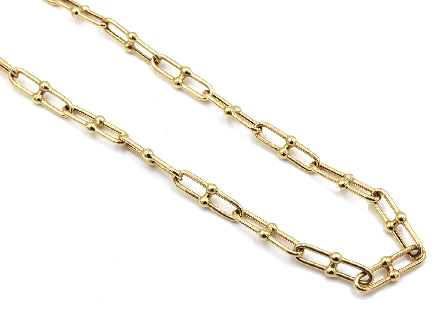 18kt Yellow gold paper clip chain necklace