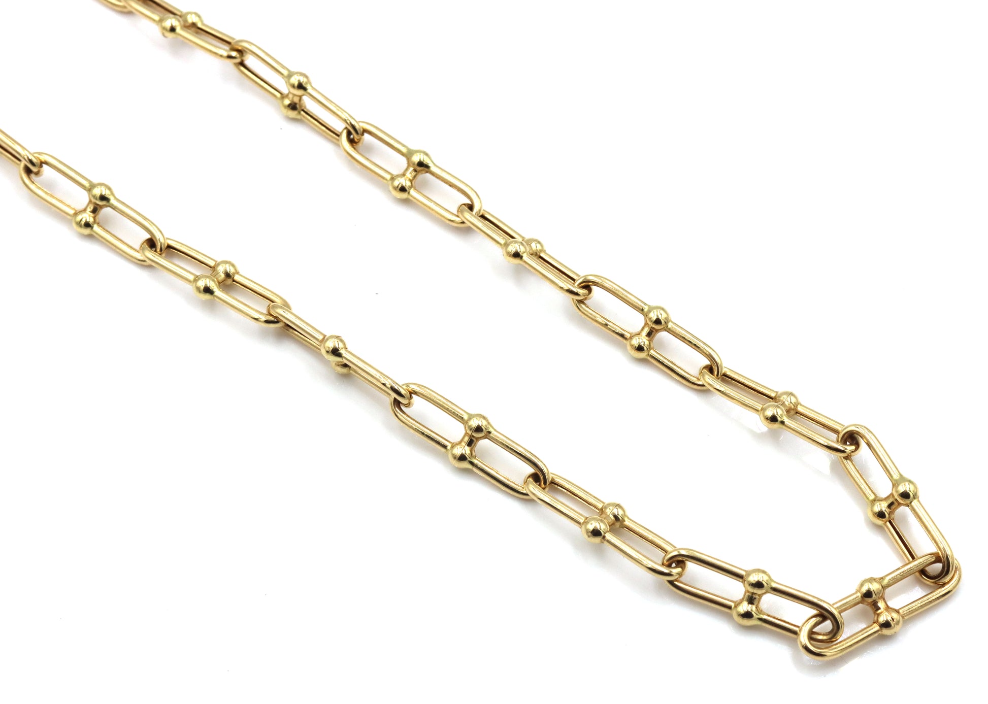 18kt Yellow gold paper clip chain necklace