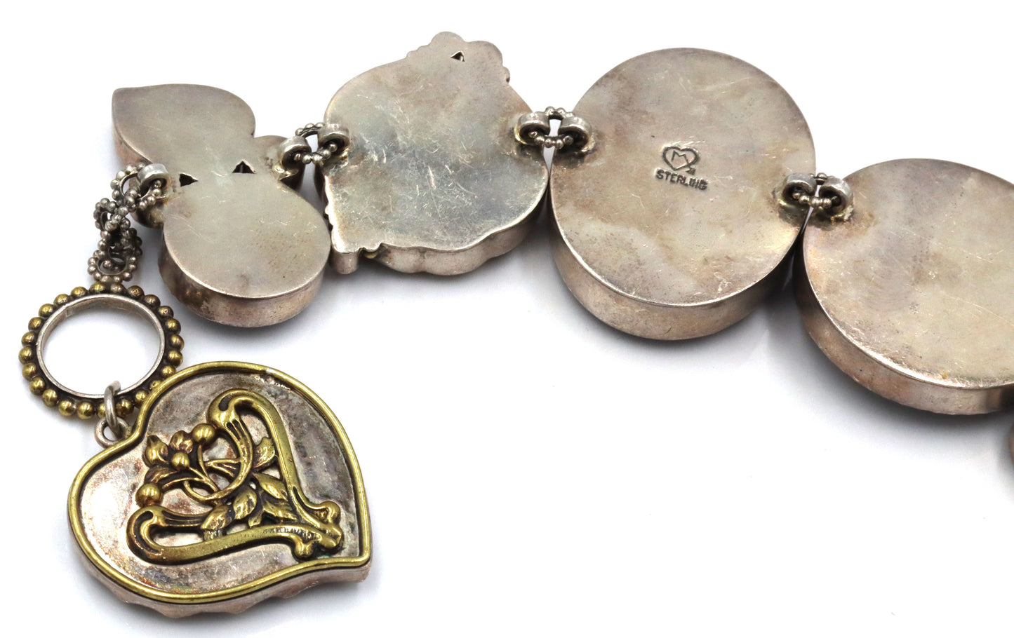 Vintage Mars and Valentine purple charm bracelet