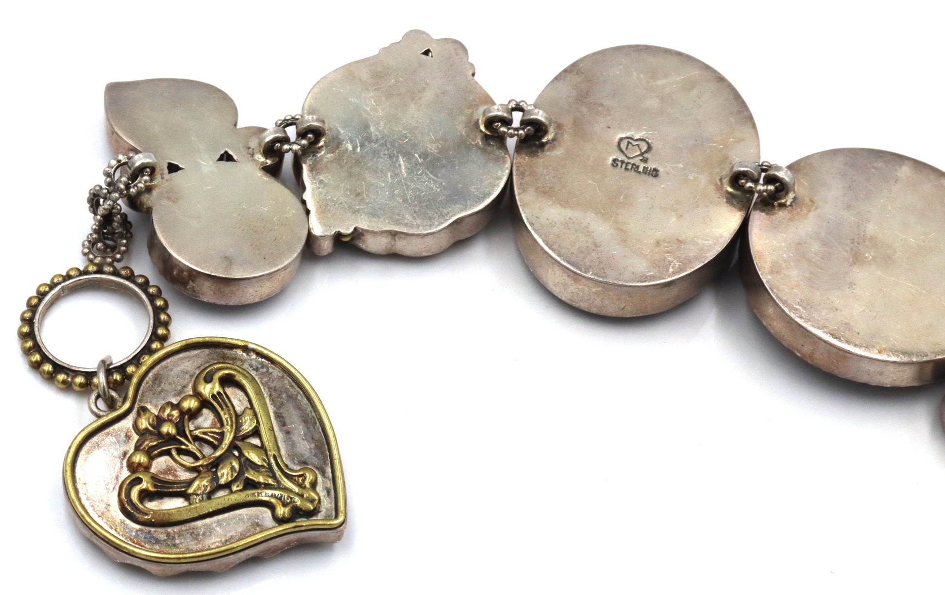 Vintage Mars and Valentine purple charm bracelet