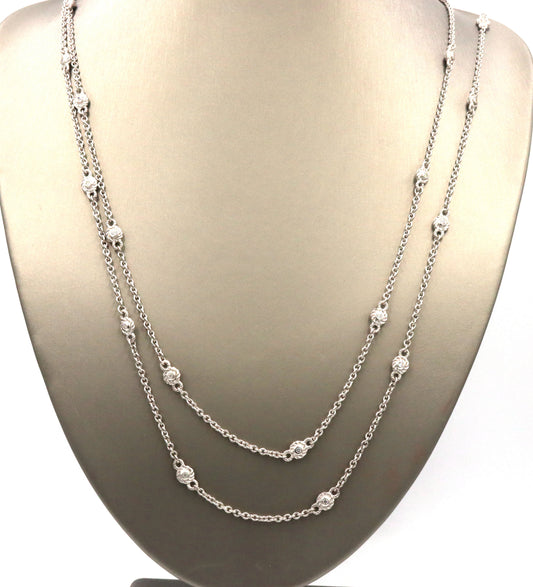 Lot of 2 Judith Ripka 925 sterling silver chain necklaces