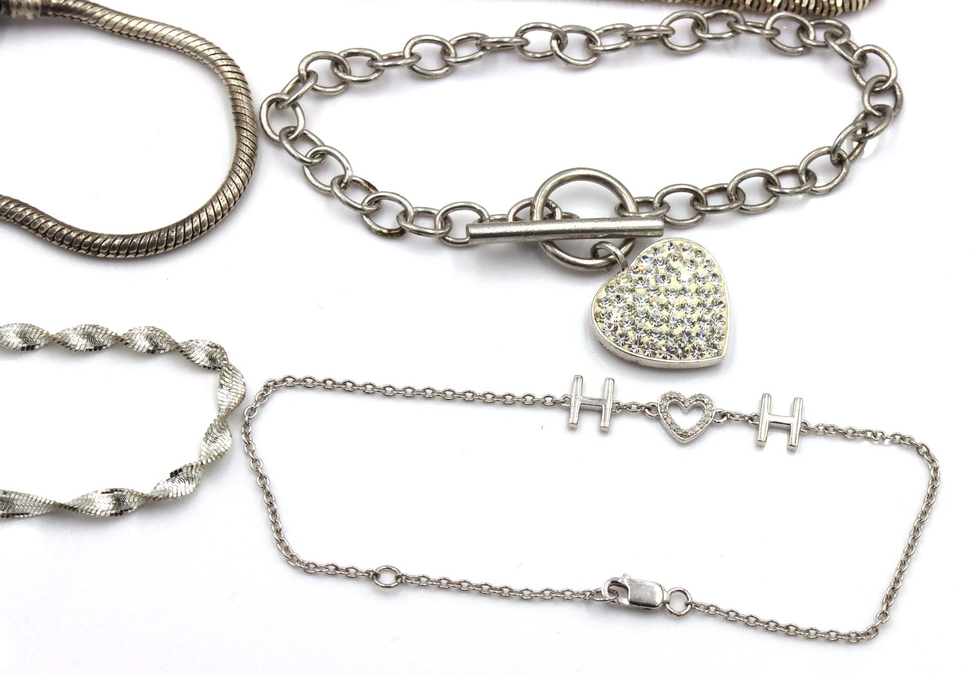 Group lot of 7 vintage 925 sterling silver bracelets