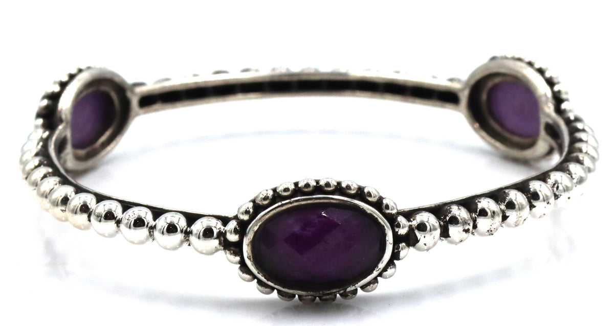Lagos Maya oval stone bangle bracelet