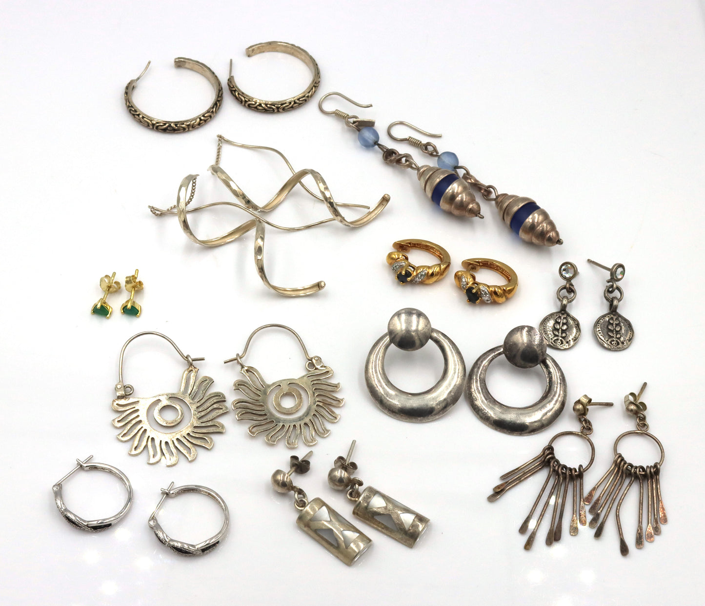 Group lot of vintage 925 sterling silver earrings