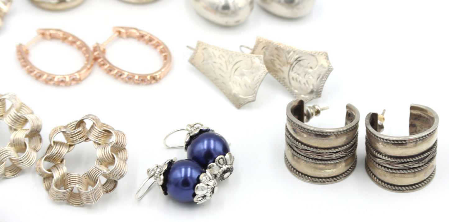 Group lot of Vintage 925 sterling silver earrings