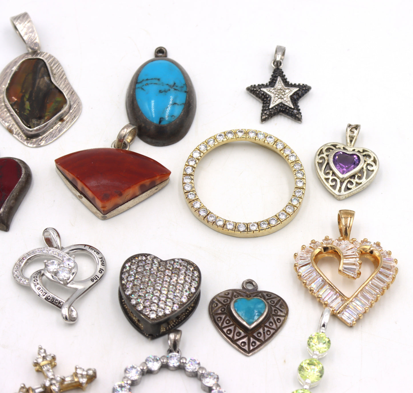 Group lot of Vintage 925 sterling silver pendants