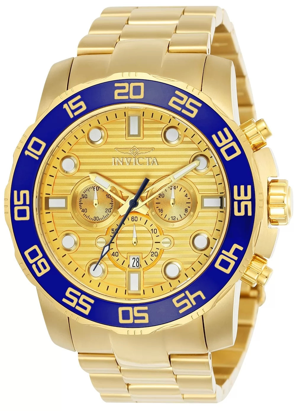 Invicta Men's Pro Diver Quartz Chronograph Gold Dial Watch