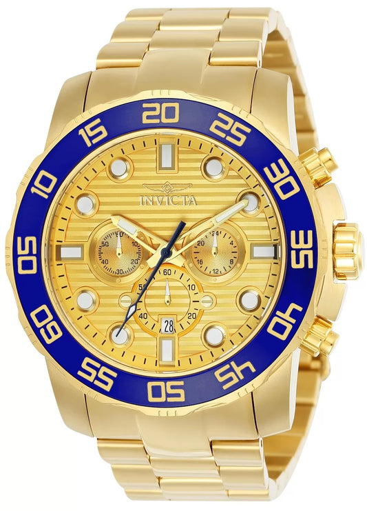 Invicta Men's Pro Diver Quartz Chronograph Gold Dial Watch