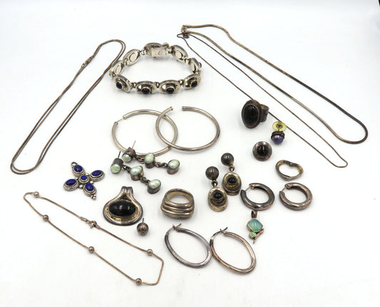 Group lot of Vintage 925 sterling silver Mis jewelry