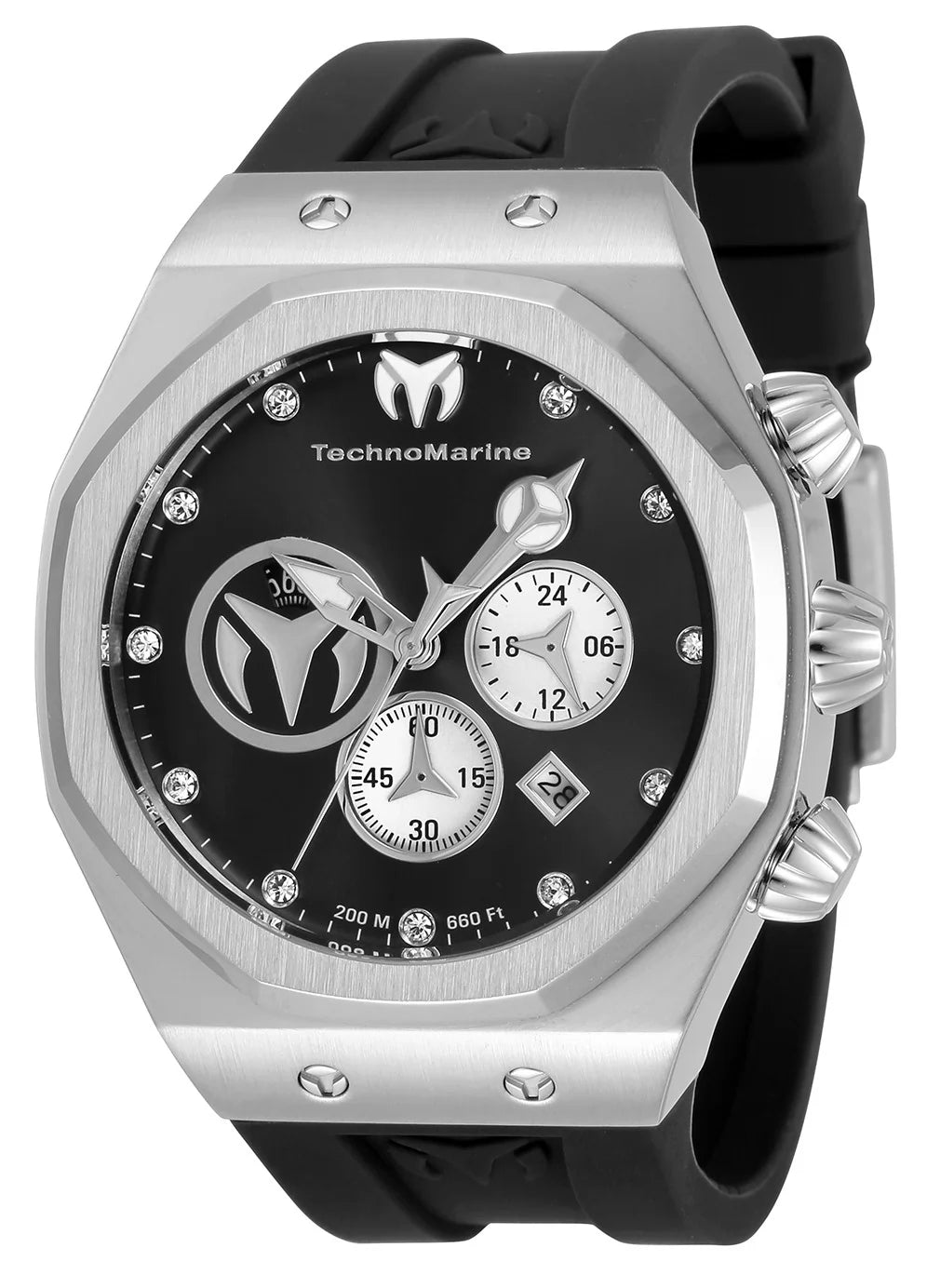 Technomarine Men's Reef Sun Quartz Chronograph Black, Silver Dial Watch