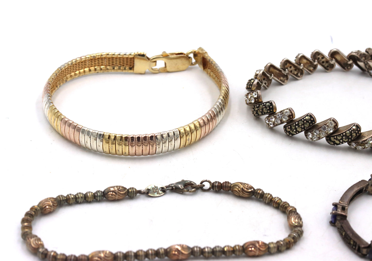 Group lot of 4 vintage 925 sterling silver bracelets