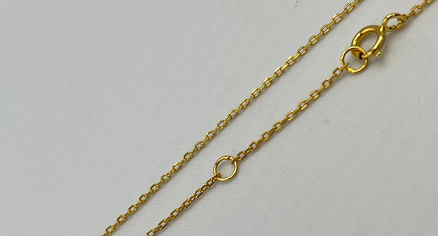 925 Gold Tone Sterling Silver Filigree Crystal Pendant With Chain Necklace