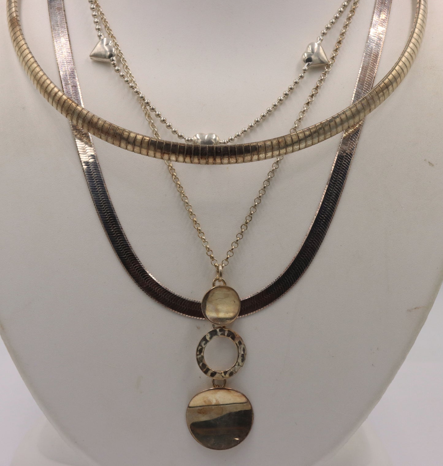 Group lot of 3 vintage 925 sterling silver necklaces
