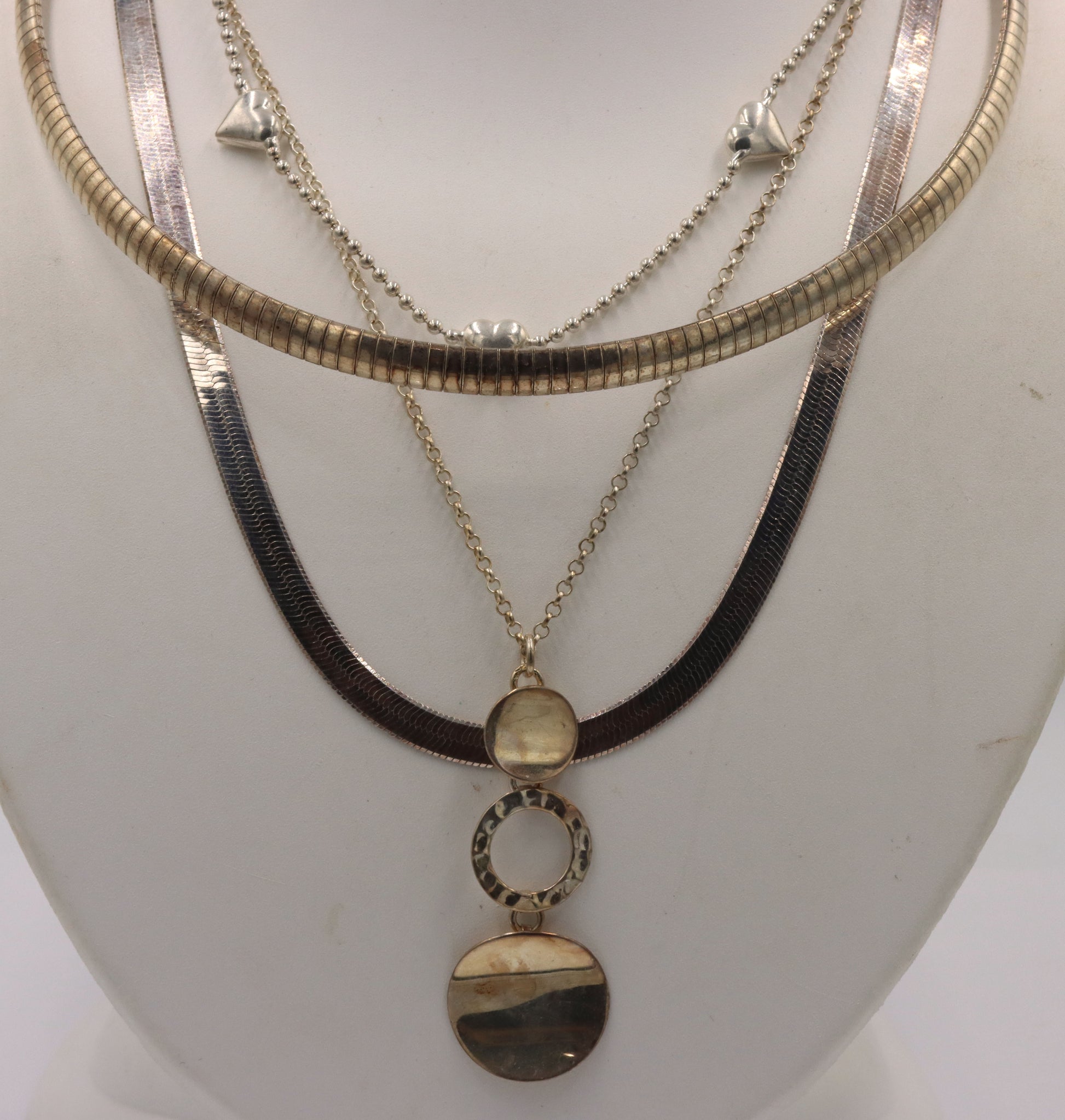 Group lot of 3 vintage 925 sterling silver necklaces