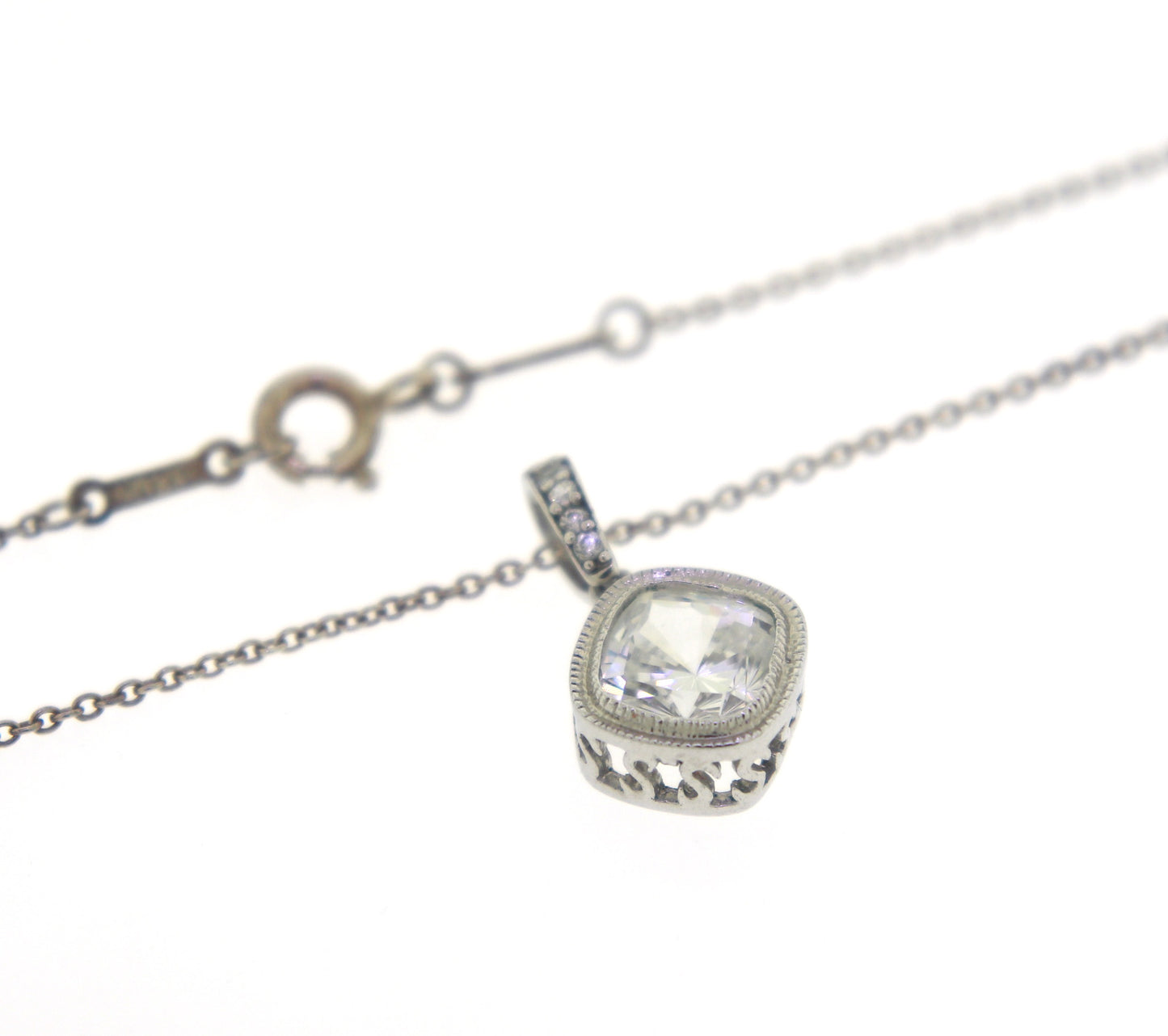 Sterling Silver Cubic Zirconia Pendant on Chain