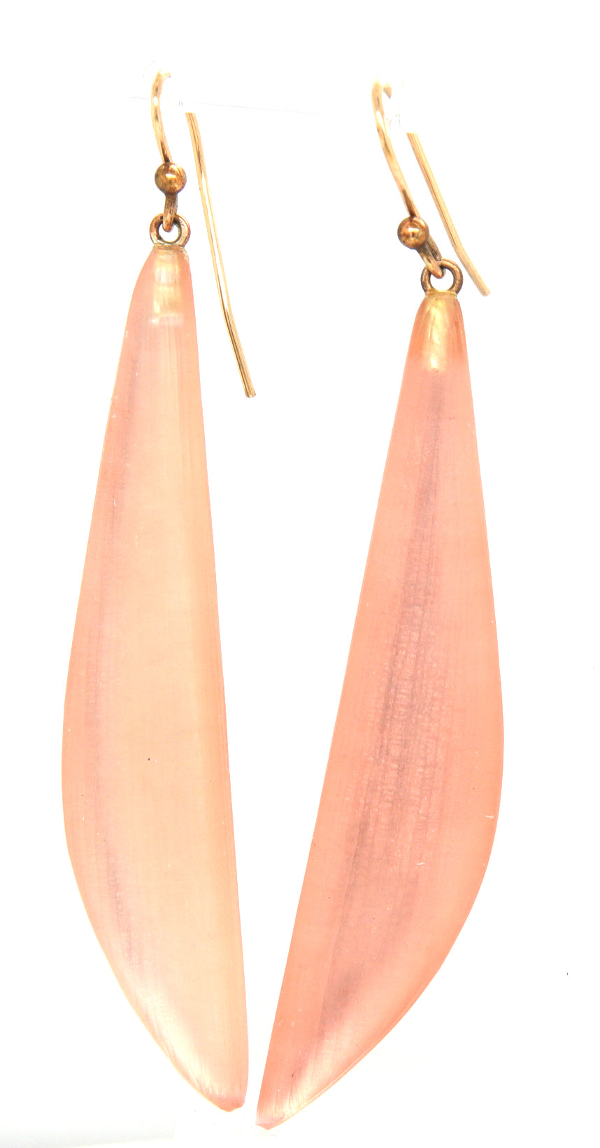 Alexis Bittar Lucite peach pink drop earrings