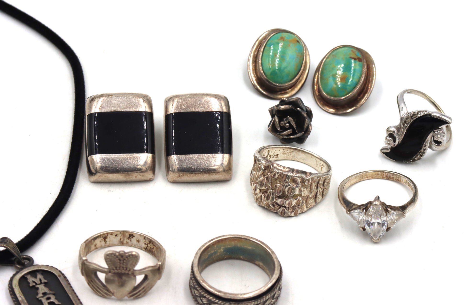 Group lot of Vintage 925 sterling silver mixed jewelry
