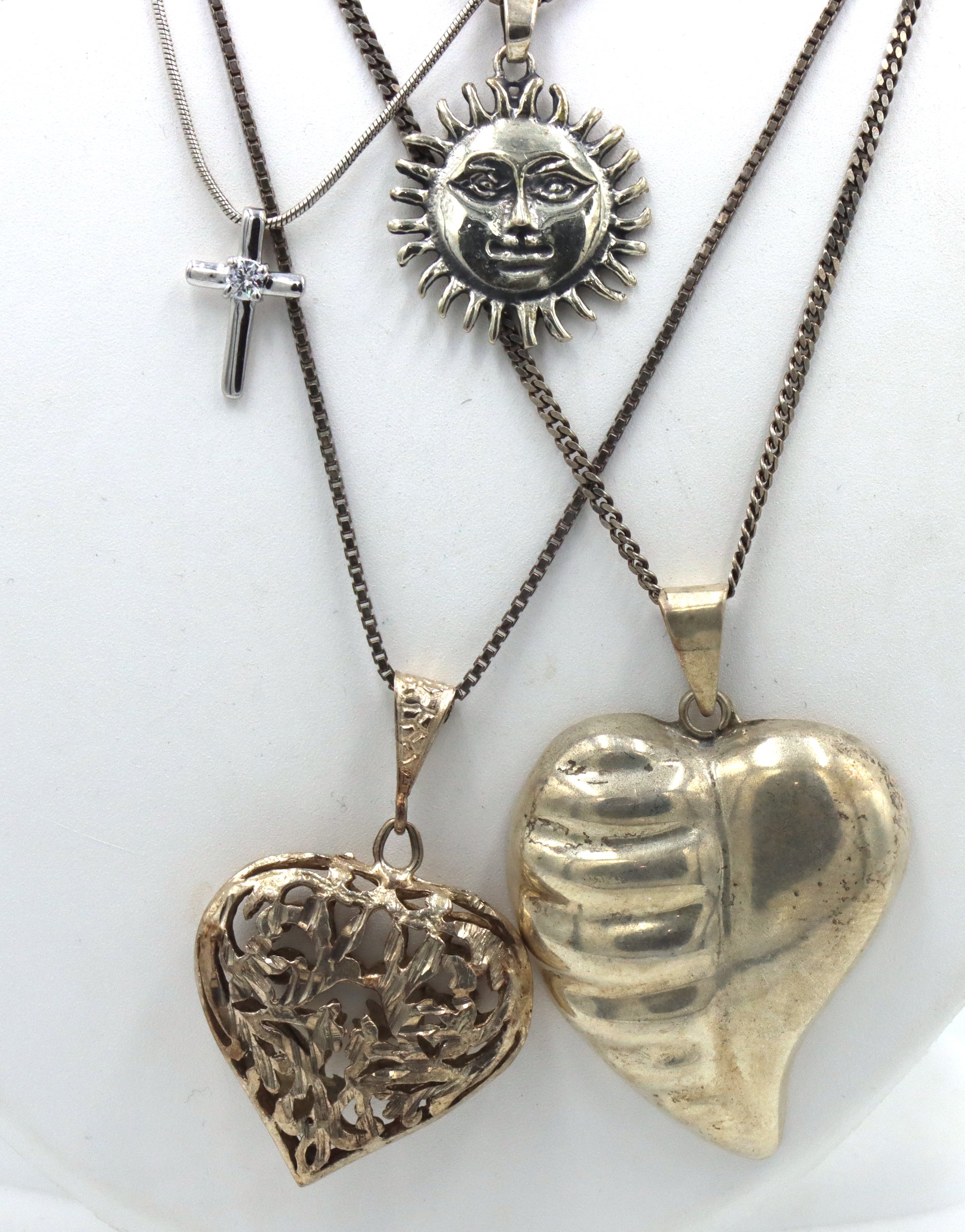 Group lot of 4 vintage 925 sterling silver necklaces