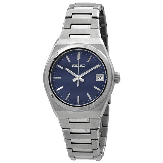Seiko Essentials Women’s Quartz Watch – Blue Dial, Stainless Steel Bracelet, 34mm