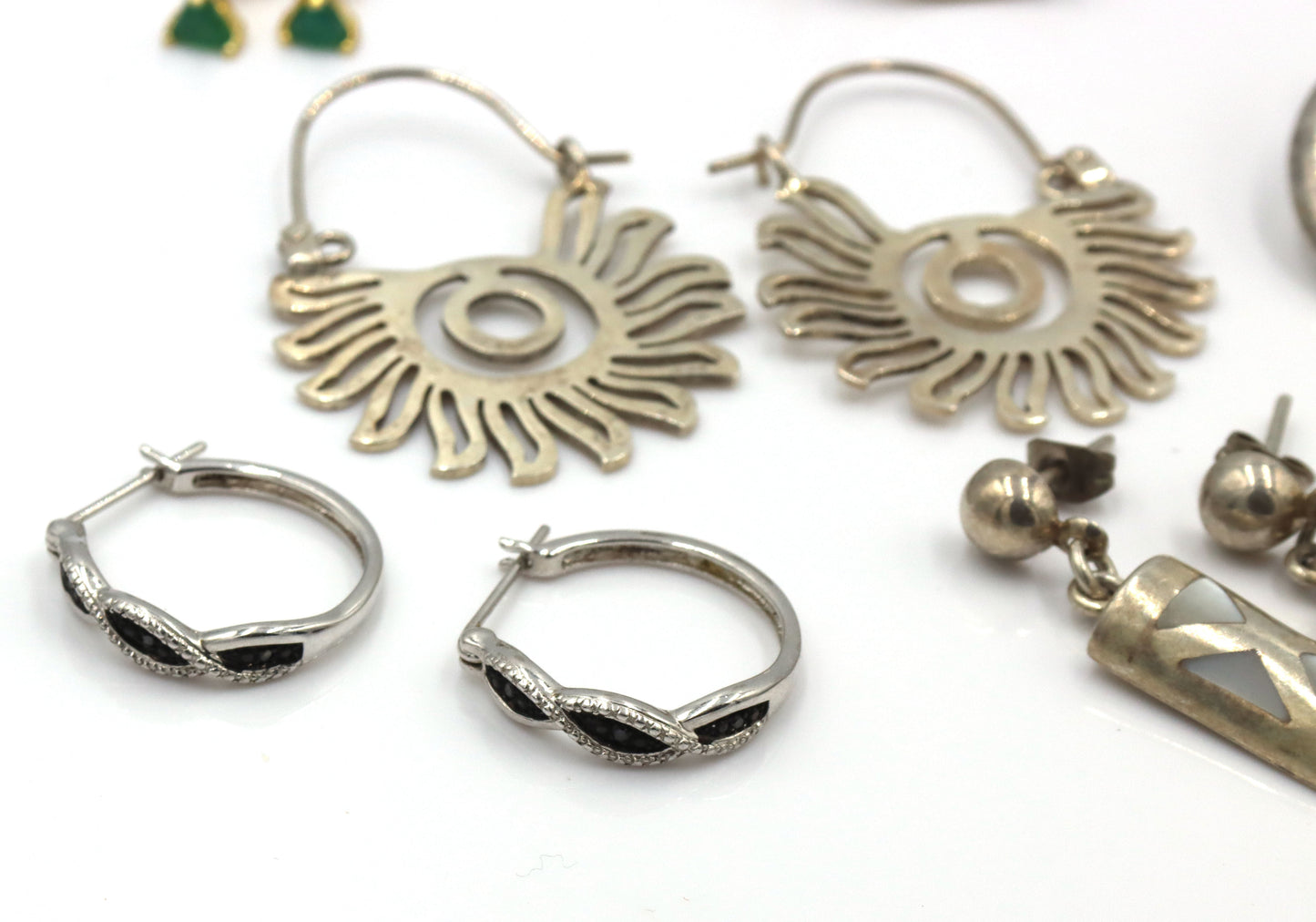 Group lot of vintage 925 sterling silver earrings