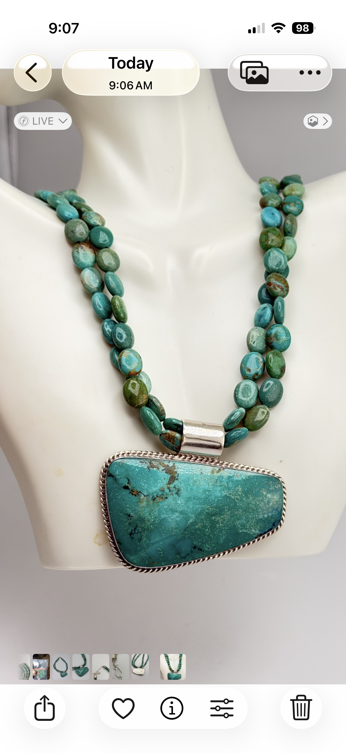 925 Sterling Silver Native American Turquoise Necklace