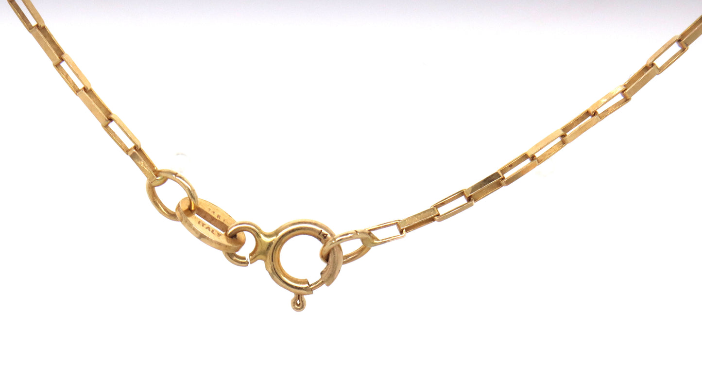 14kt Yellow gold cross pendant on chain