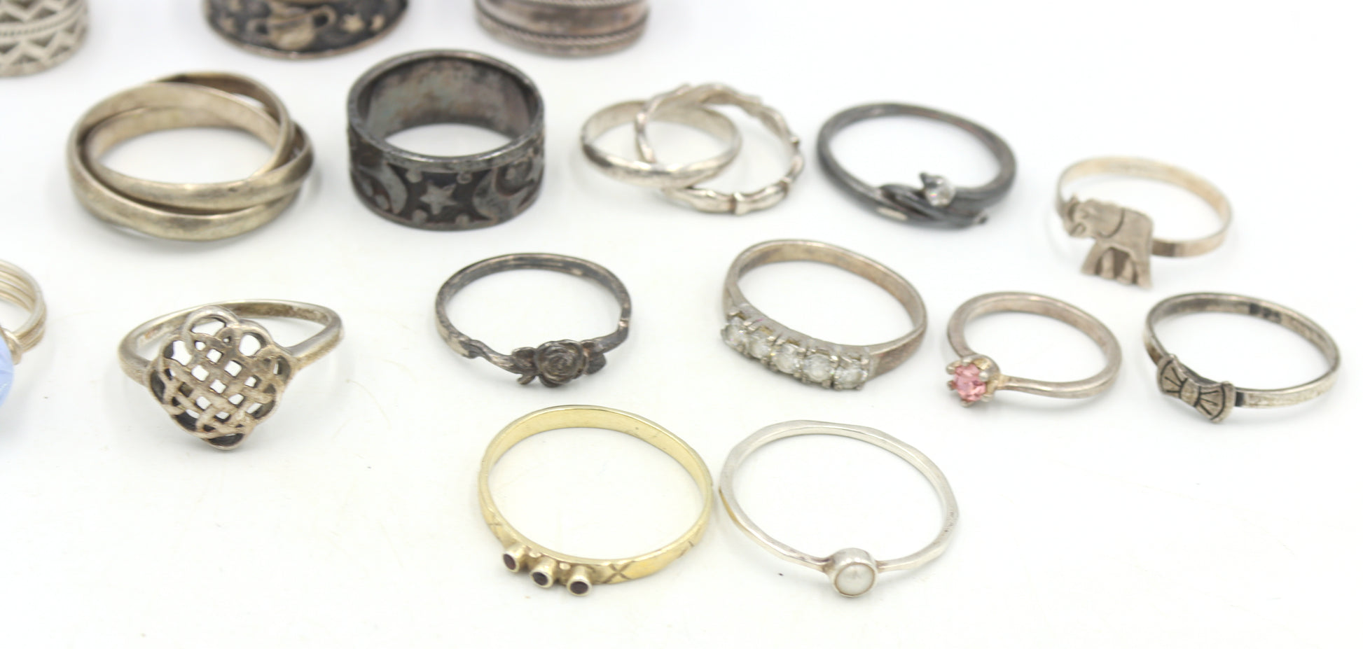 Group lot of Vintage 925 sterling silver rings