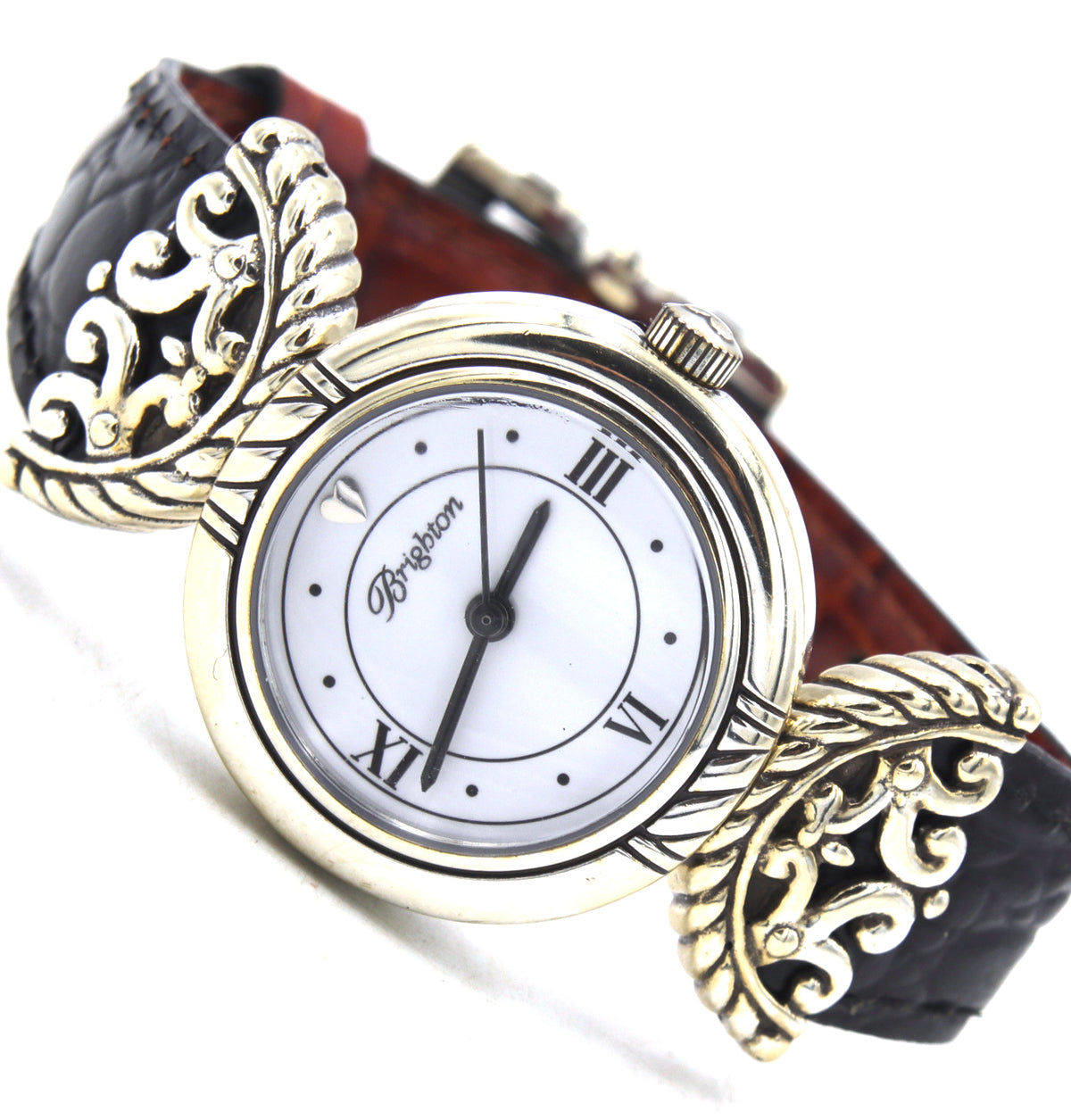 Brighton quartz white dial on leather strap watch