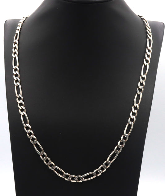 Italian 925 sterling silver Figaro chain necklace