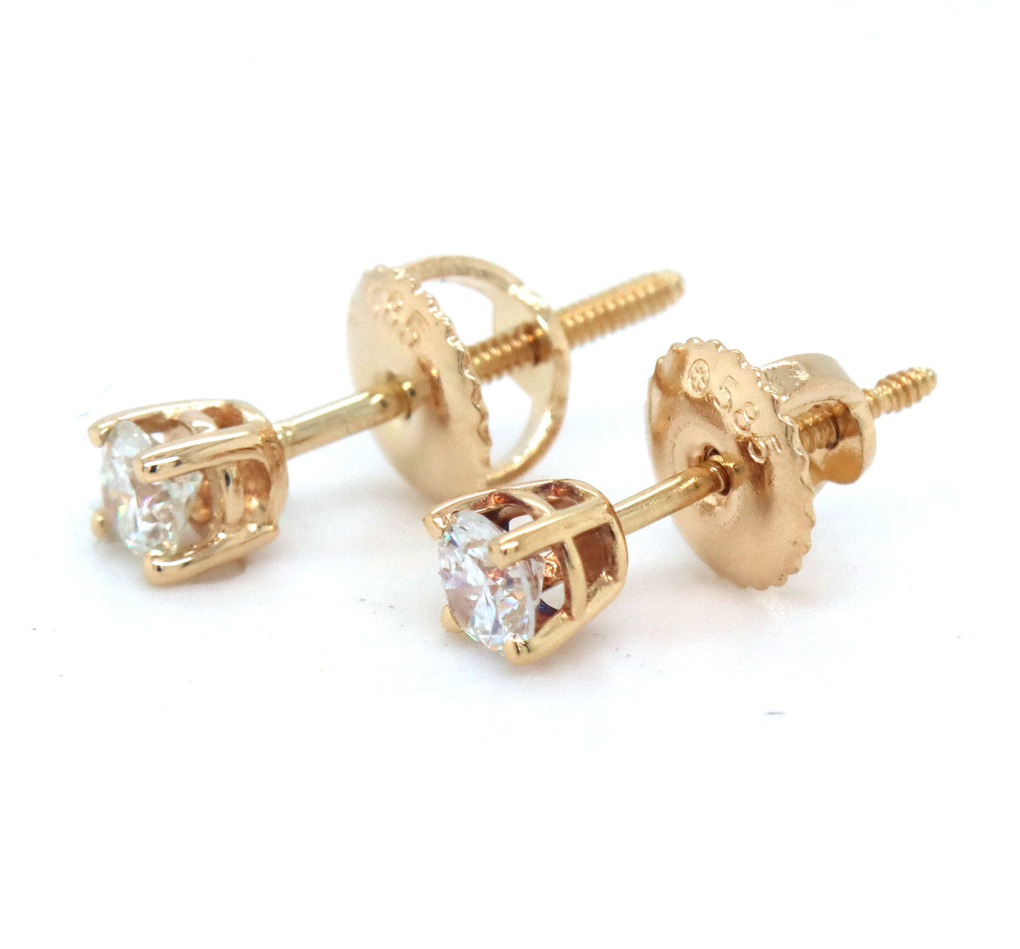 14kt Yellow gold 0.25 diamond stud earrings