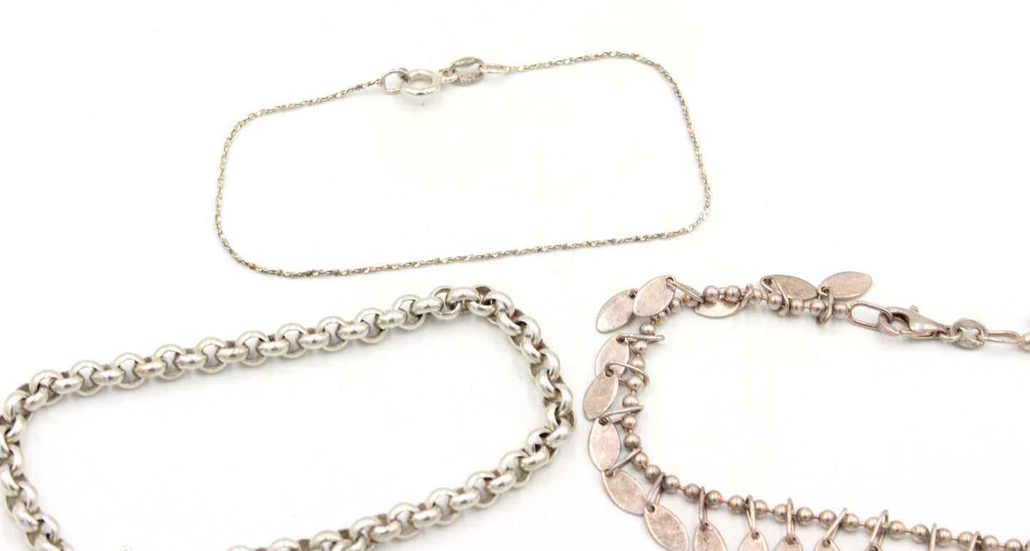 Group lot of 4 Vintage 925 sterling silver necklaces