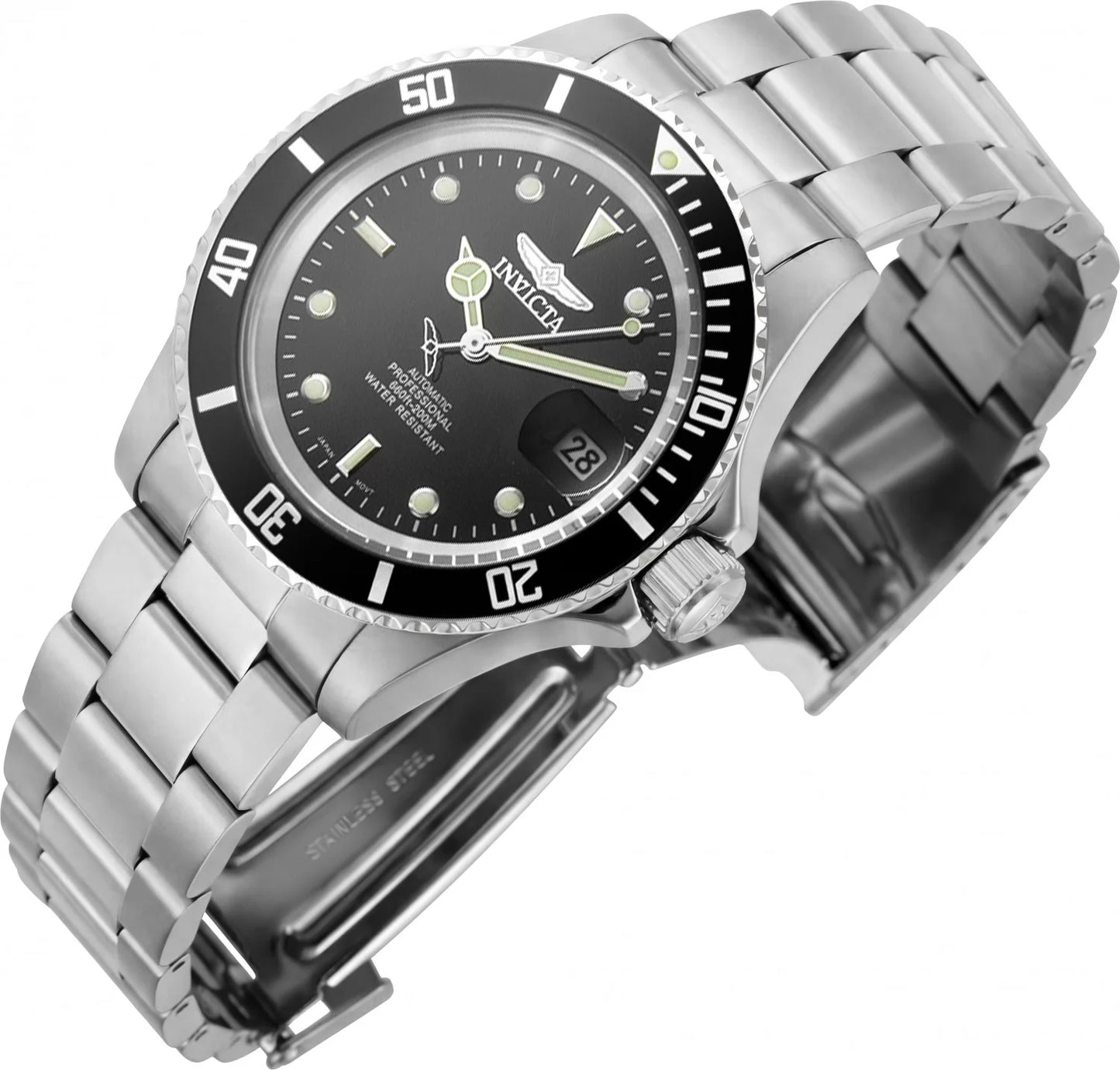 Invicta Men's Pro Diver Automatic 3 Hand Black Dial Watch