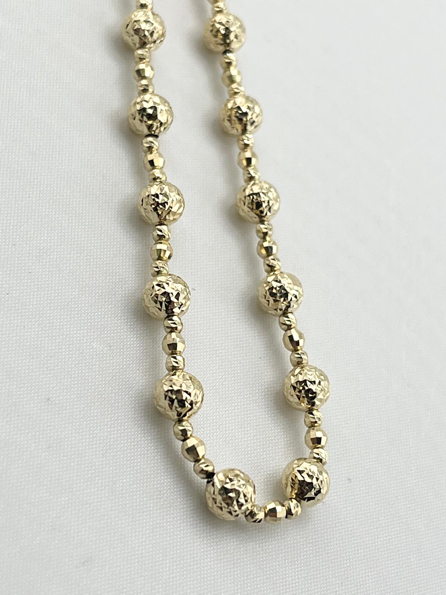 14KT Yellow Gold Faceted Shimmering Gold Beaded Necklace