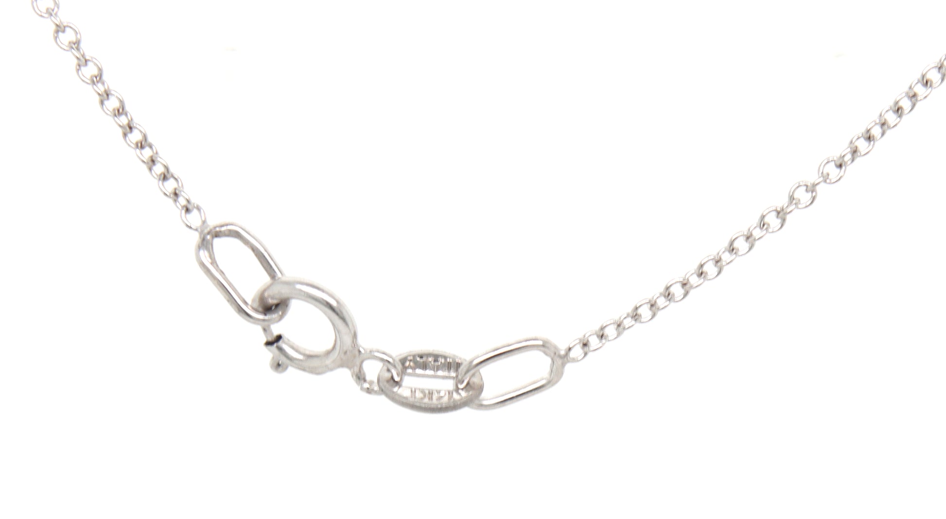 14kt White gold double circle diamond pendant on chain