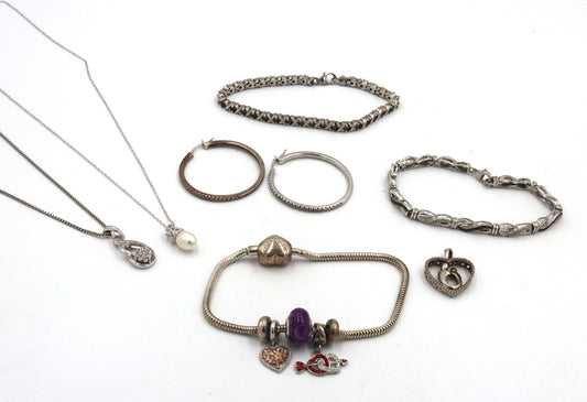 Group of vintage 925 sterling silver mixed jewelry