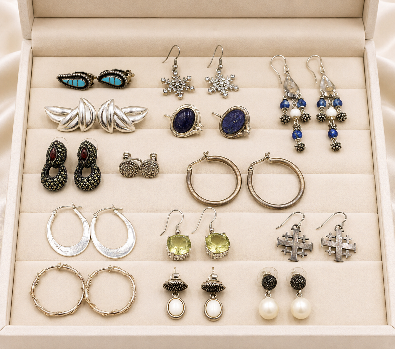 Group lot of Vintage 925 sterling silver earrings
