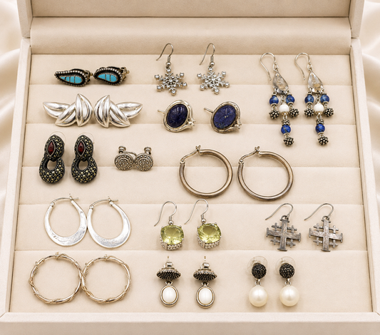 Group lot of Vintage 925 sterling silver earrings