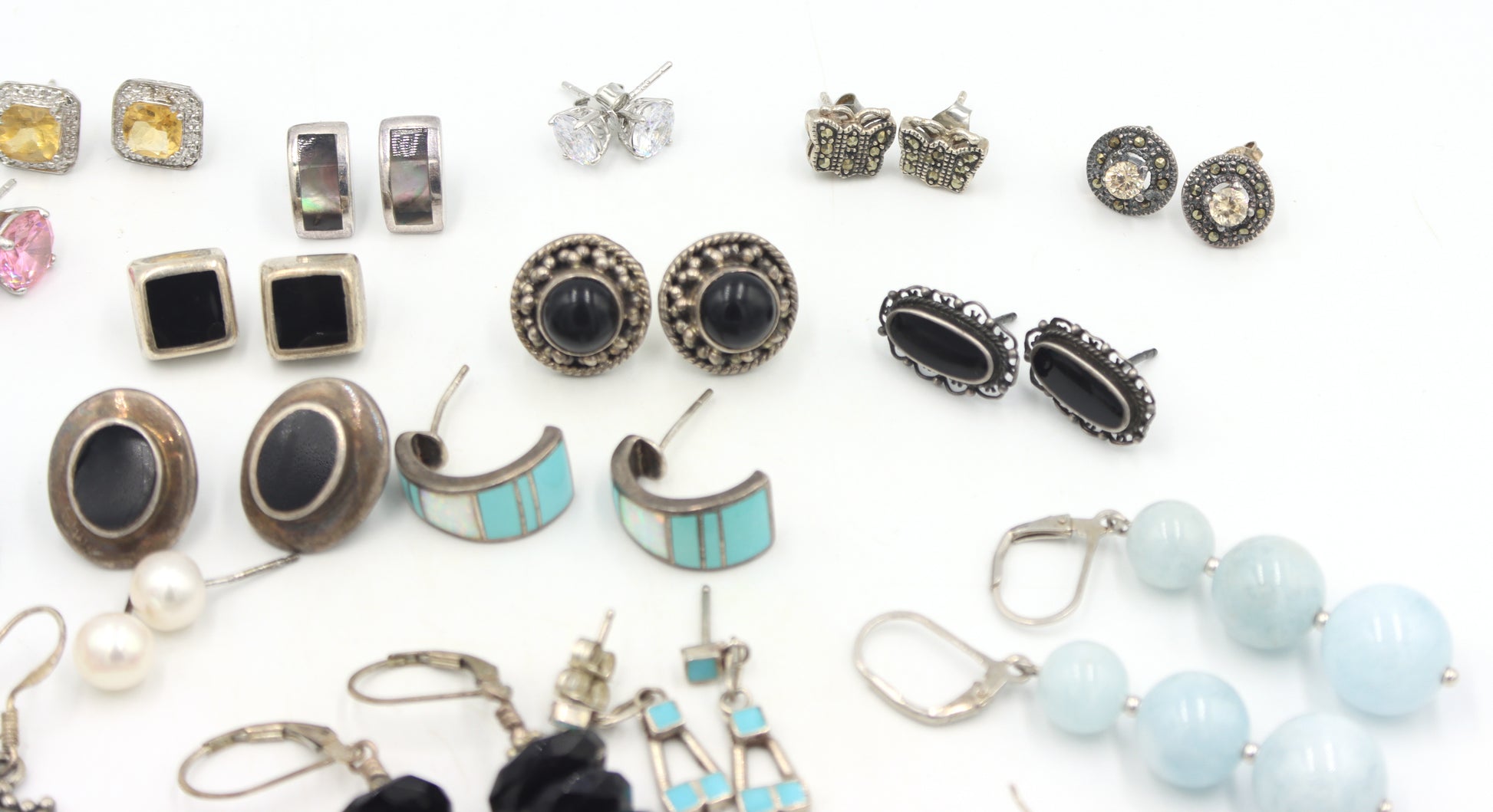 Group lot of Vintage 925 sterling silver earrings